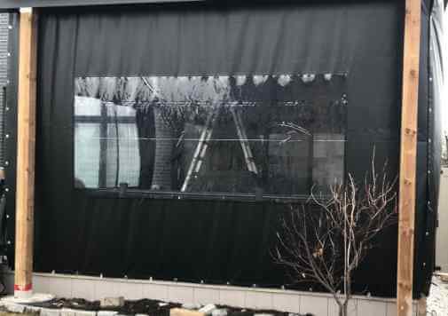 Black vinyl tarp with window in Toronto
