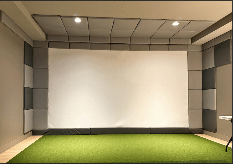 Finished Golf Simulator Screen Room Finished Golf Simulator Screen Room
