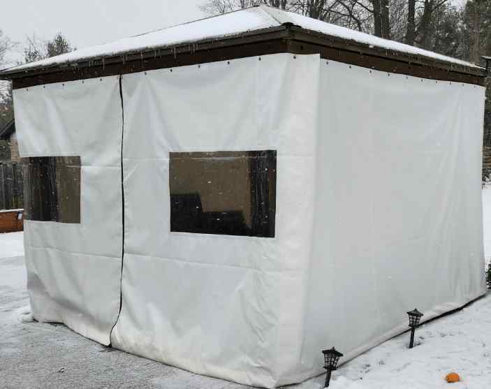 Tarps used to enclose a gazebo for the winter