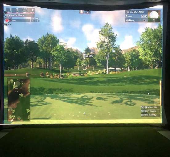 Golf Simulator Screen out of sawdust mesh