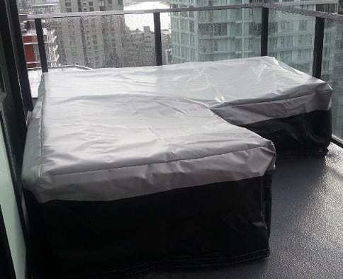 Outdoor furniture with waterproof covering