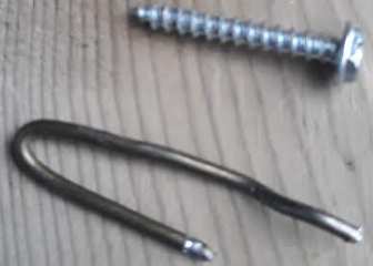 Screw with bent coat hanger