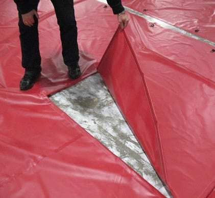 Tarp with access opening