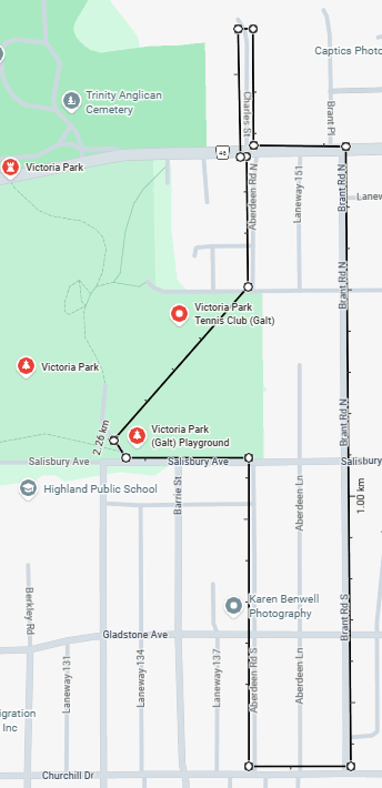 West Galt Pumpkin People Walking Route